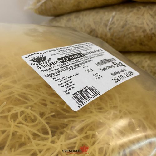 4 Tojásos Szendrei Spagetti Száraztészta 10 kg.